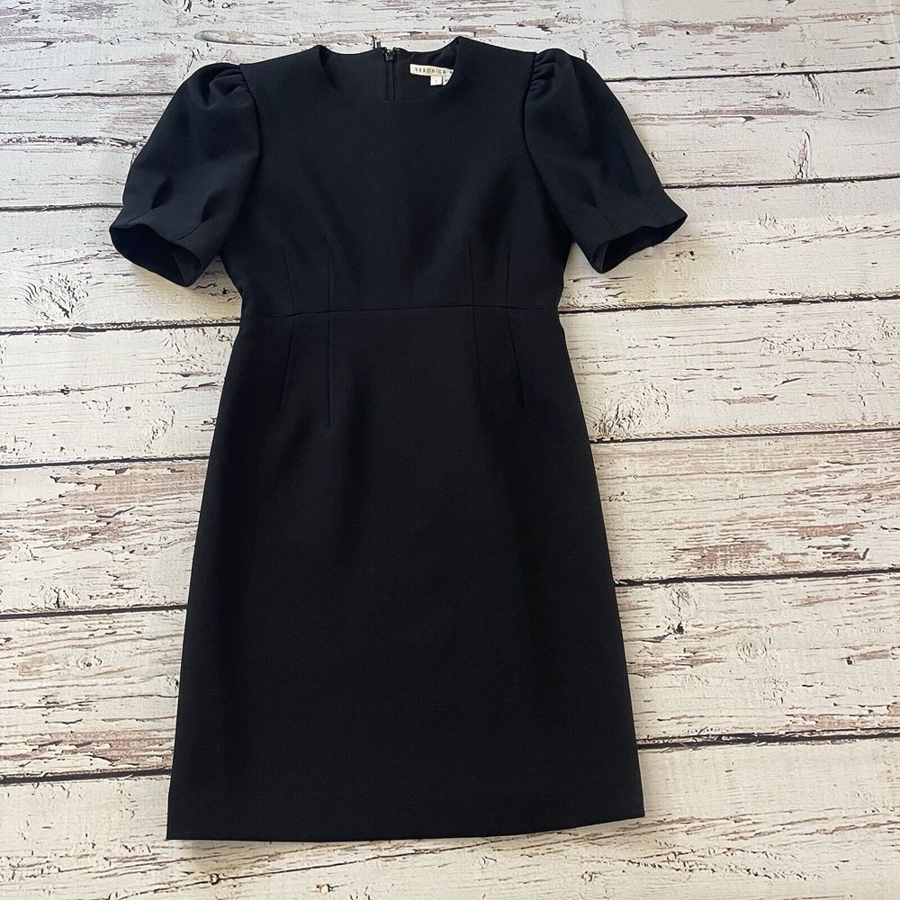 Veronica Beard Meadow Puff Sleeve Minidress Size 2 Black - Picture 2 of 13